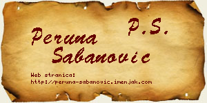 Peruna Šabanović vizit kartica